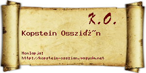 Kopstein Osszián névjegykártya